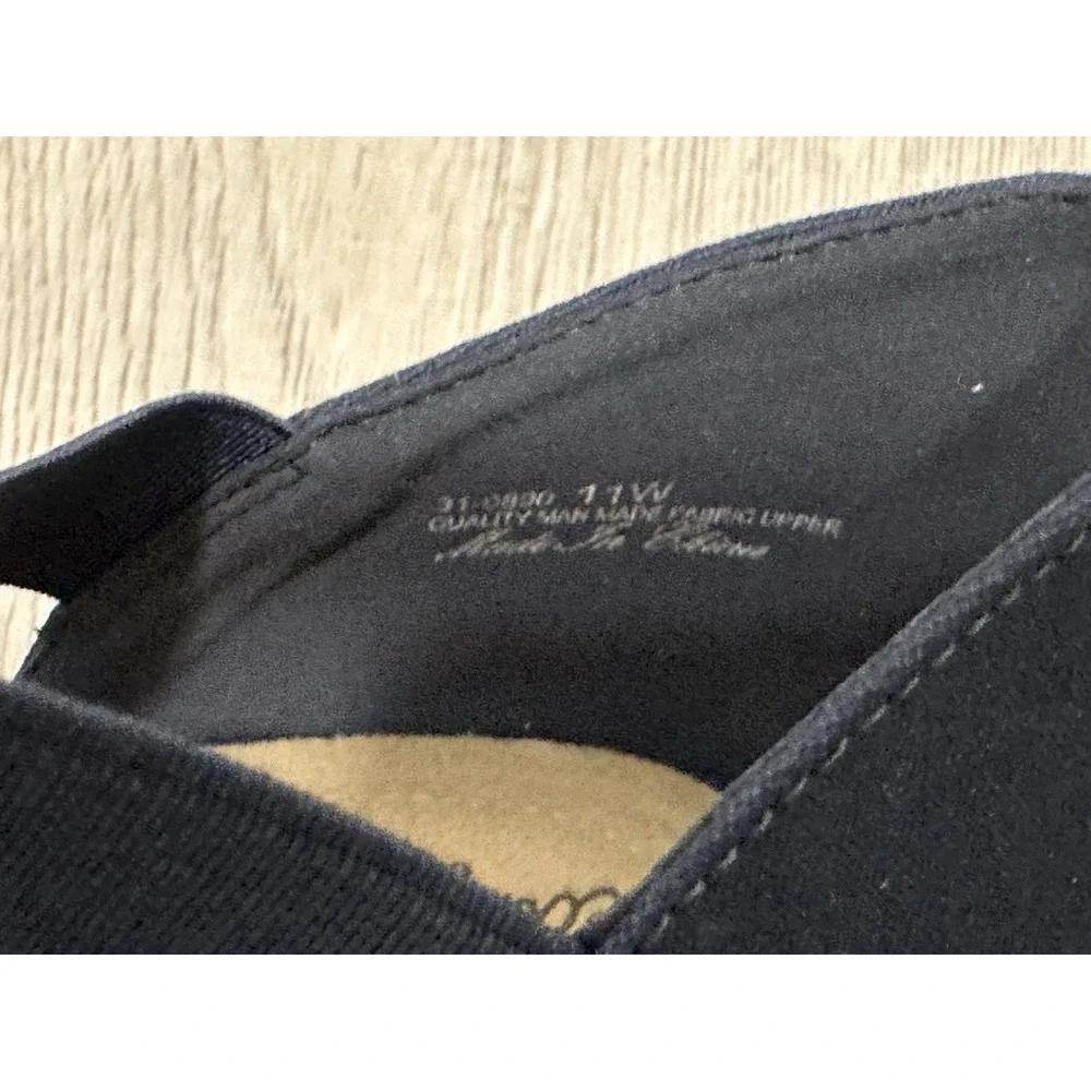 New! Easy Street Navy Espadrille Wedge Sandals size 11w